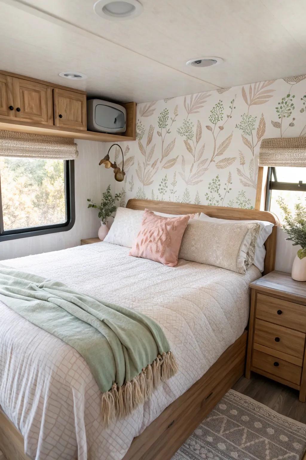 Personalize your space easily with stylish removable wallpaper. 🎨 #WallArt #HomeStyle