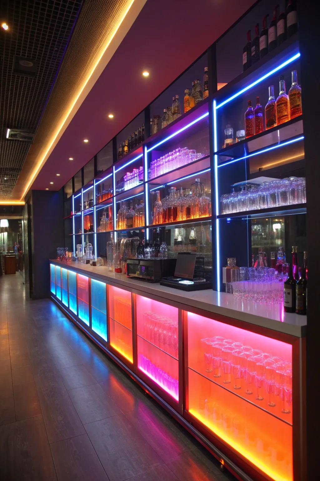 Sync your lights with music for the ultimate party feature in your home bar.