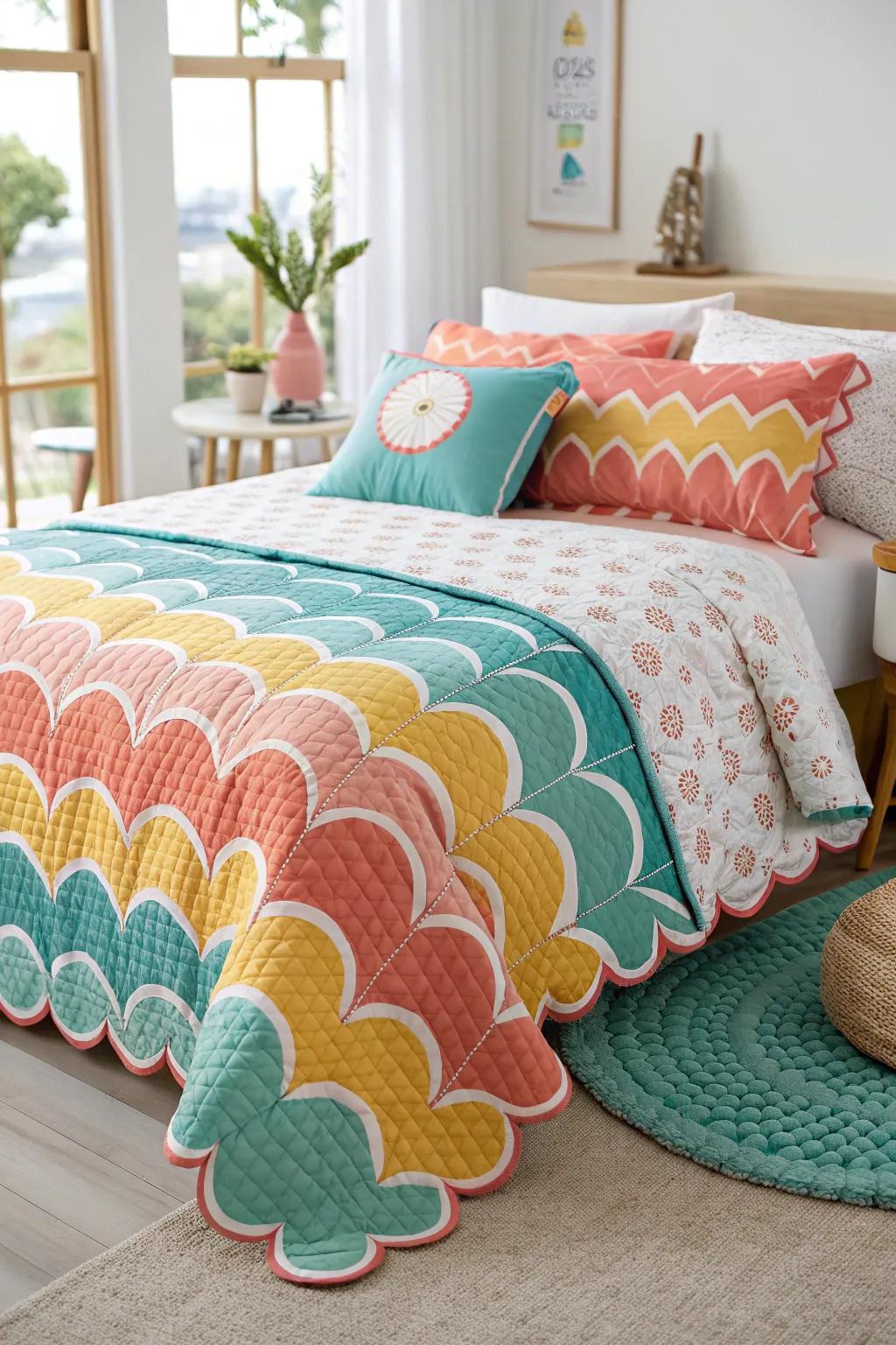 Add a touch of whimsy to your bedroom with playful patterns that bring joy and cheer.