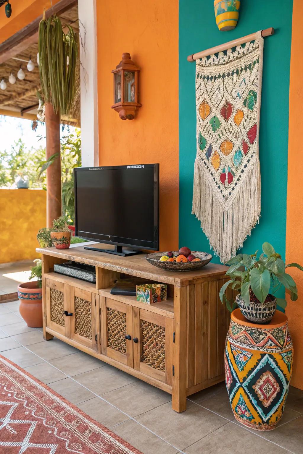 Handcrafted decor adds a personal touch and tells a story in your boho home.