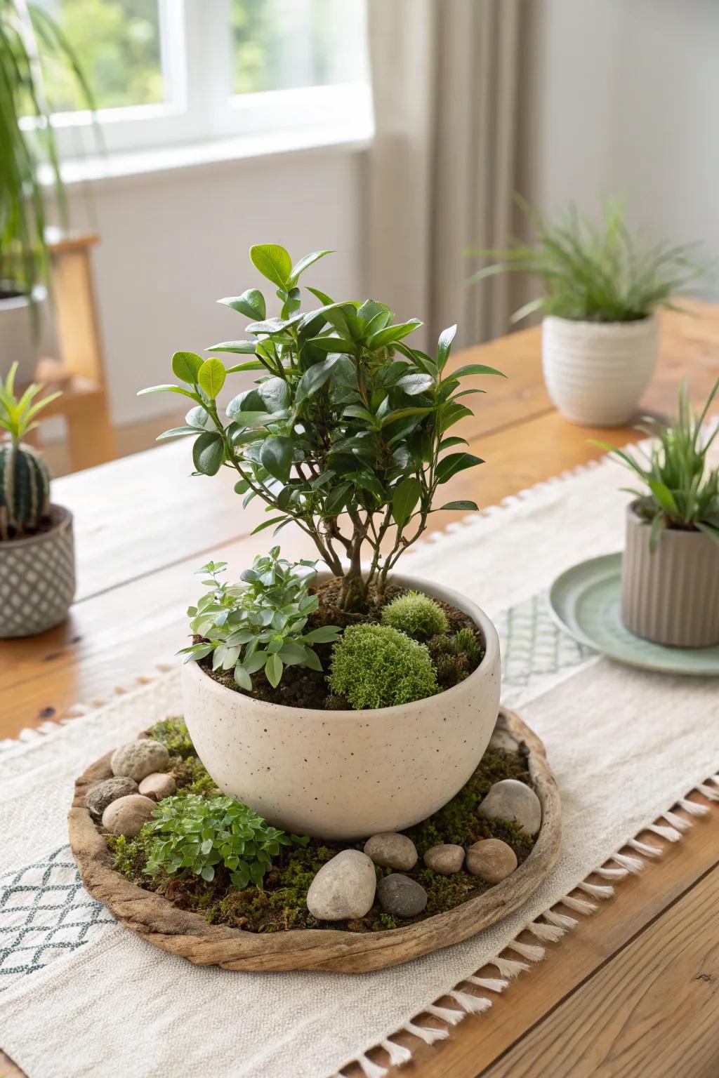 Miniature gardens are perfect for adding texture and life to small spaces. 🌿🌸 #MiniGarden #PlantLovers