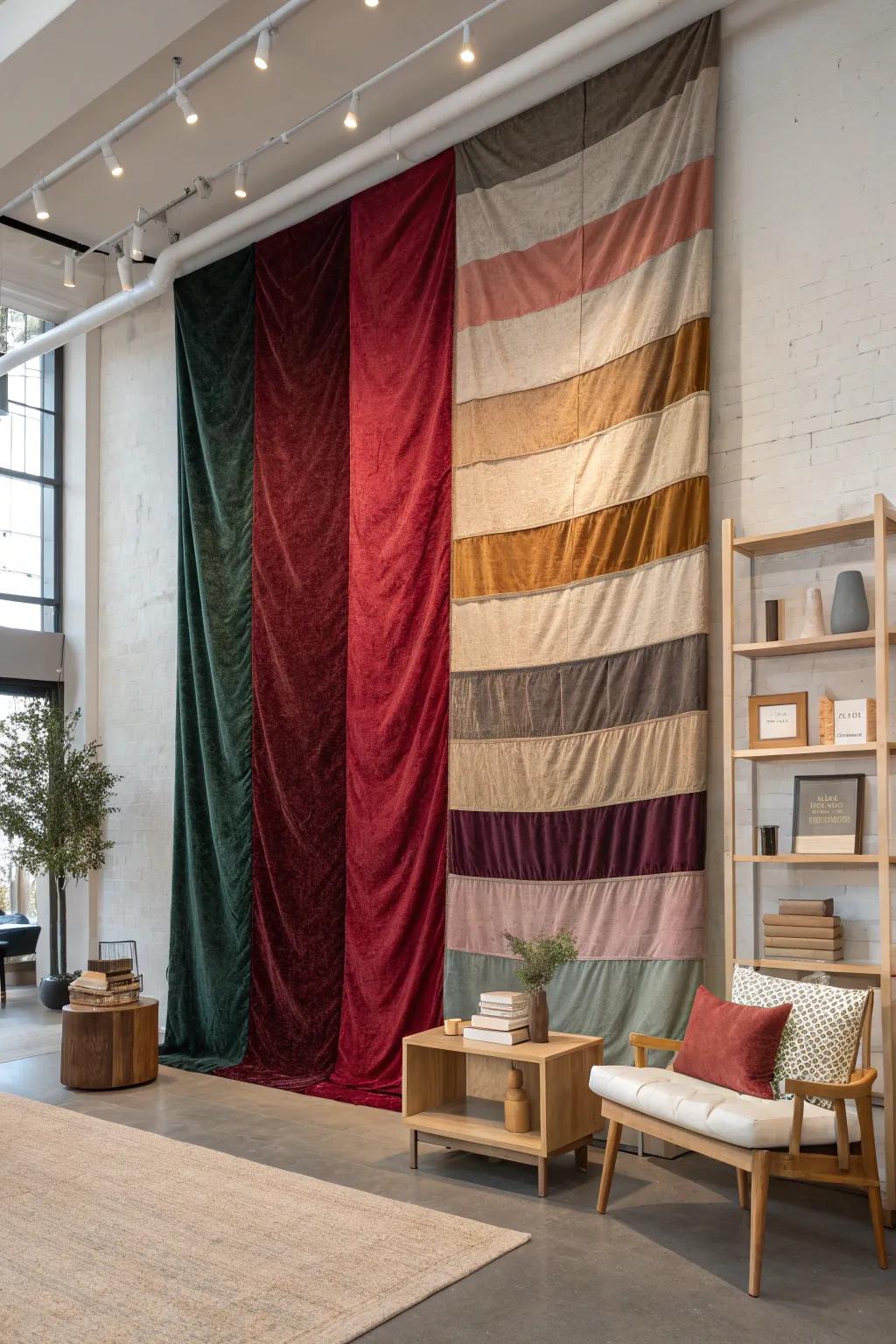 Eclectic fabric combinations bring life and personality to your walls.