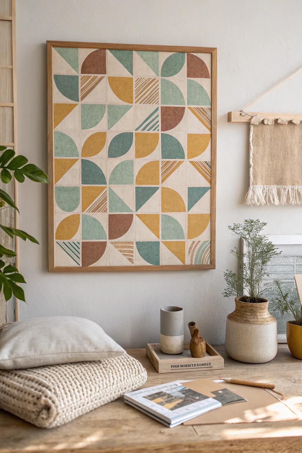 Mix modern and retro with a geometric bulletin board that makes a bold statement.