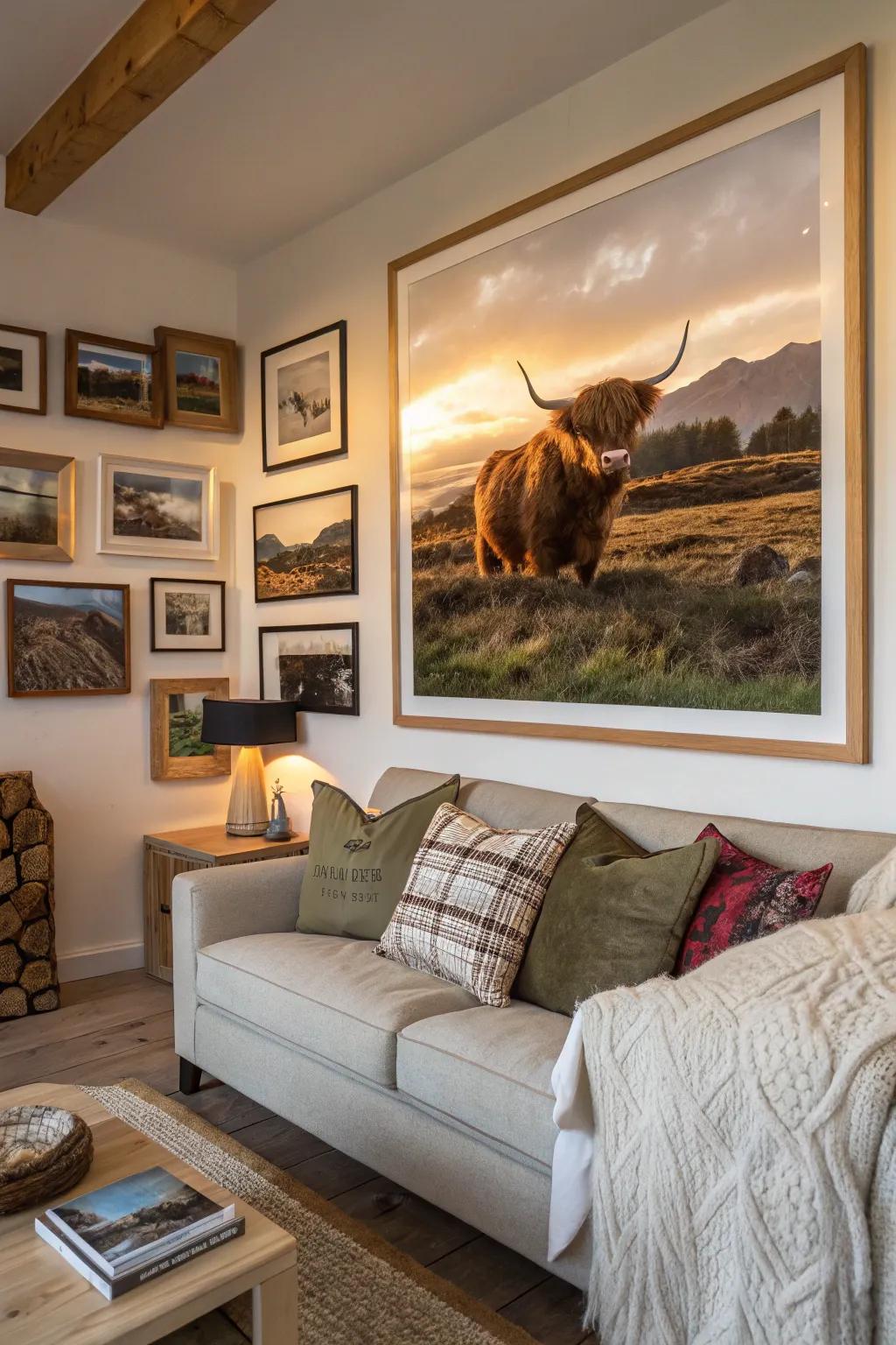 Tell a story on your walls with a gallery that celebrates rural beauty.