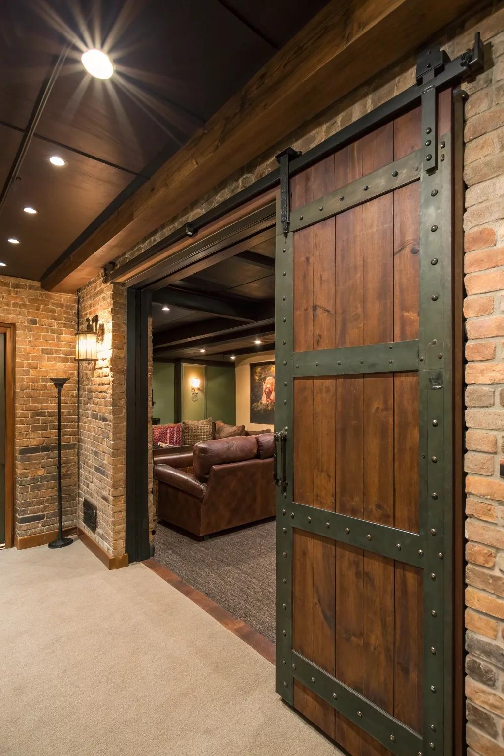 Combine raw materials for an industrial edge that redefines modern home theater design.