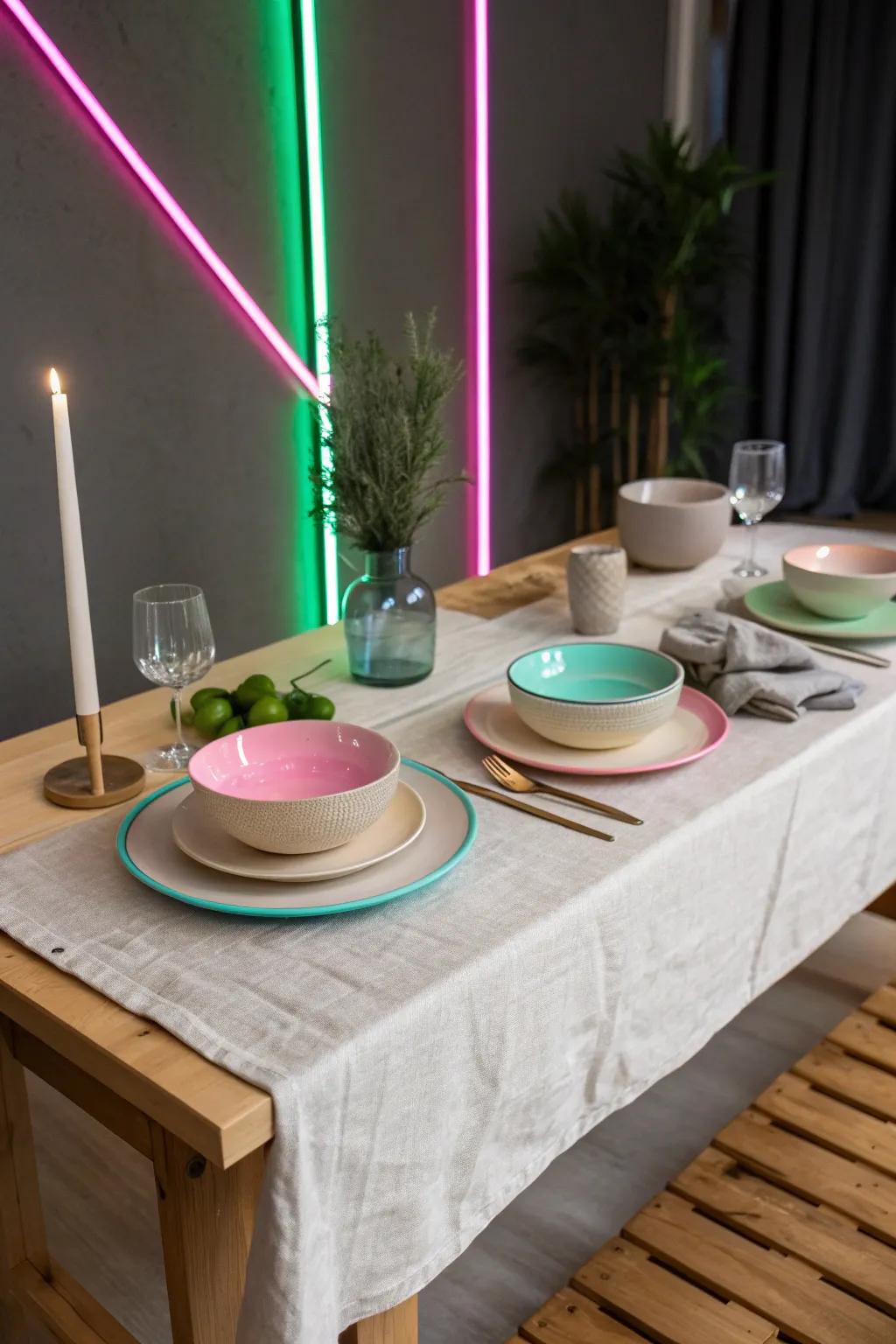 Light up your night with a vibrant neon-themed celebration. 🌟 #NeonParty #ColorfulVibes