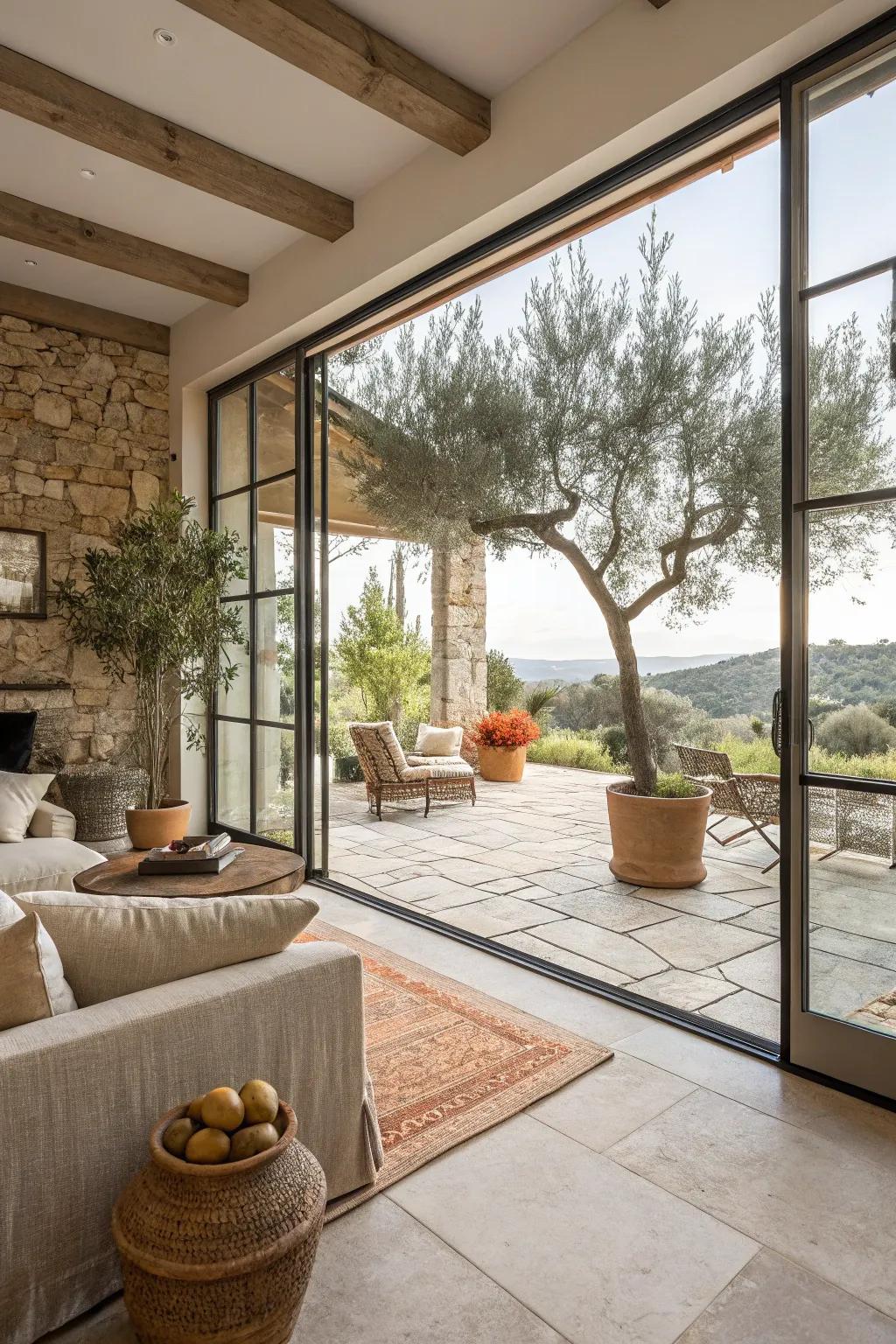 Seamlessly connect indoors and outdoors, capturing the essence of Mediterranean living.
