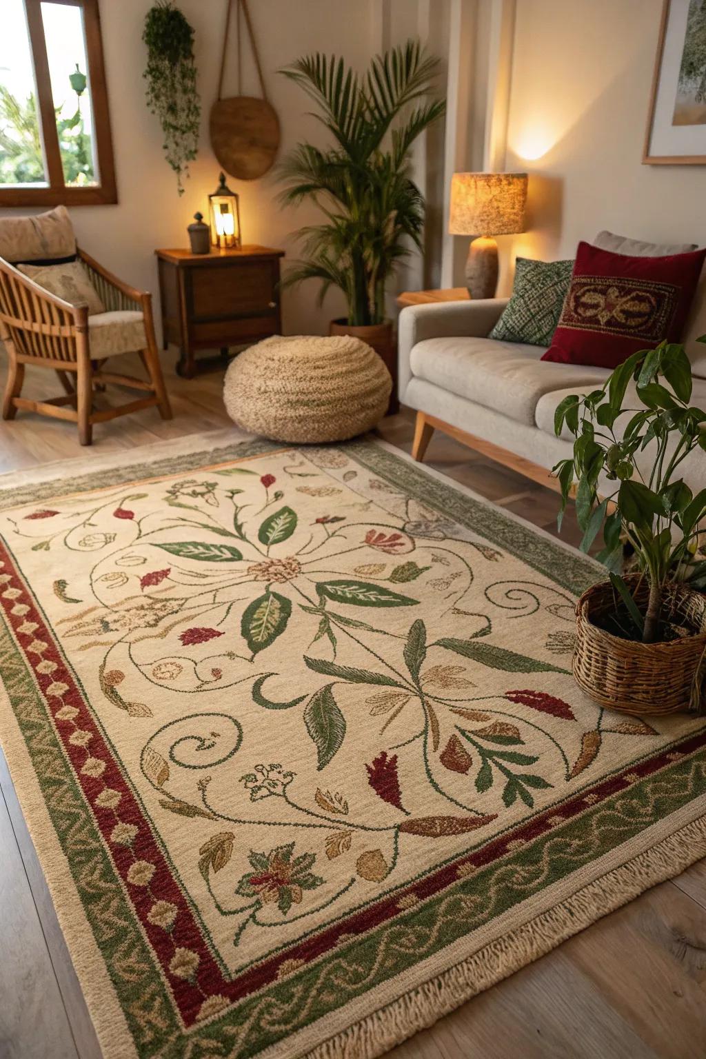 Connect with nature through rugs that echo the beauty of the outdoors.