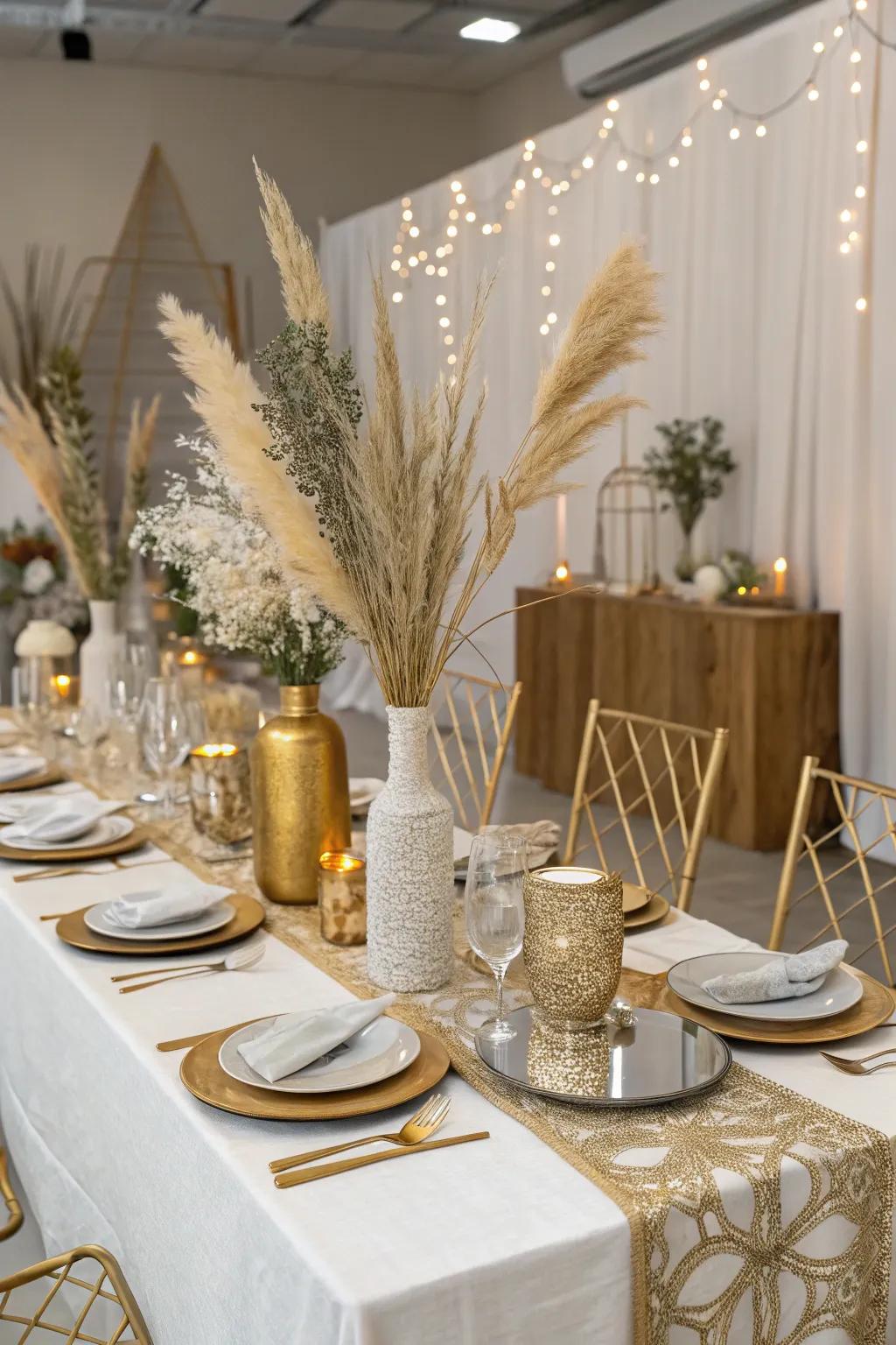 Infuse your decor with metallic touches for a glamorous and elegant finish.