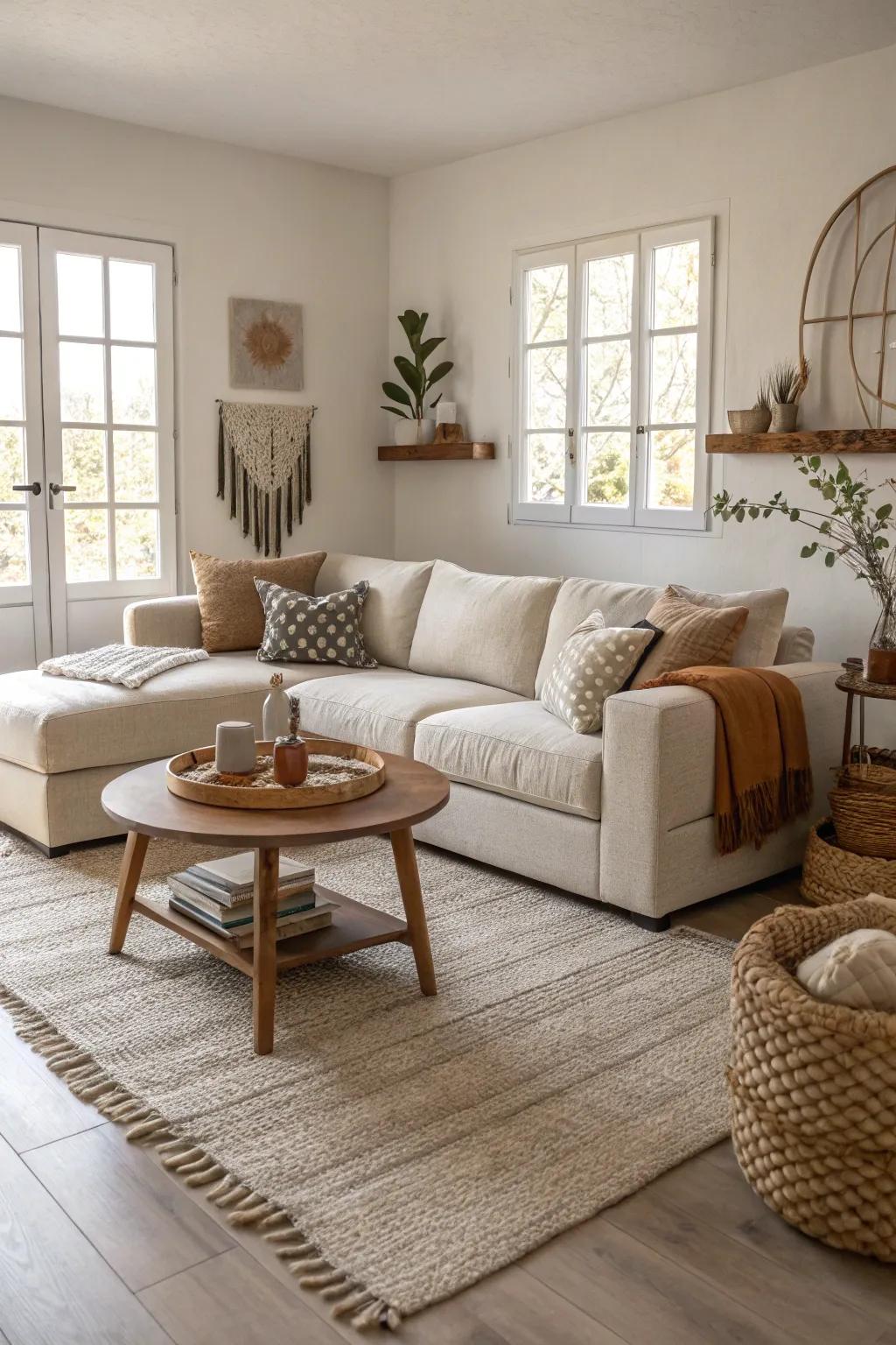 Accent elements add personality and depth to your sectional setup.