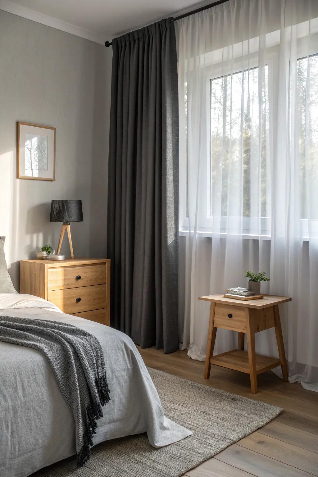 Sleep soundly in our bedrooms equipped with blackout curtains for ultimate comfort.