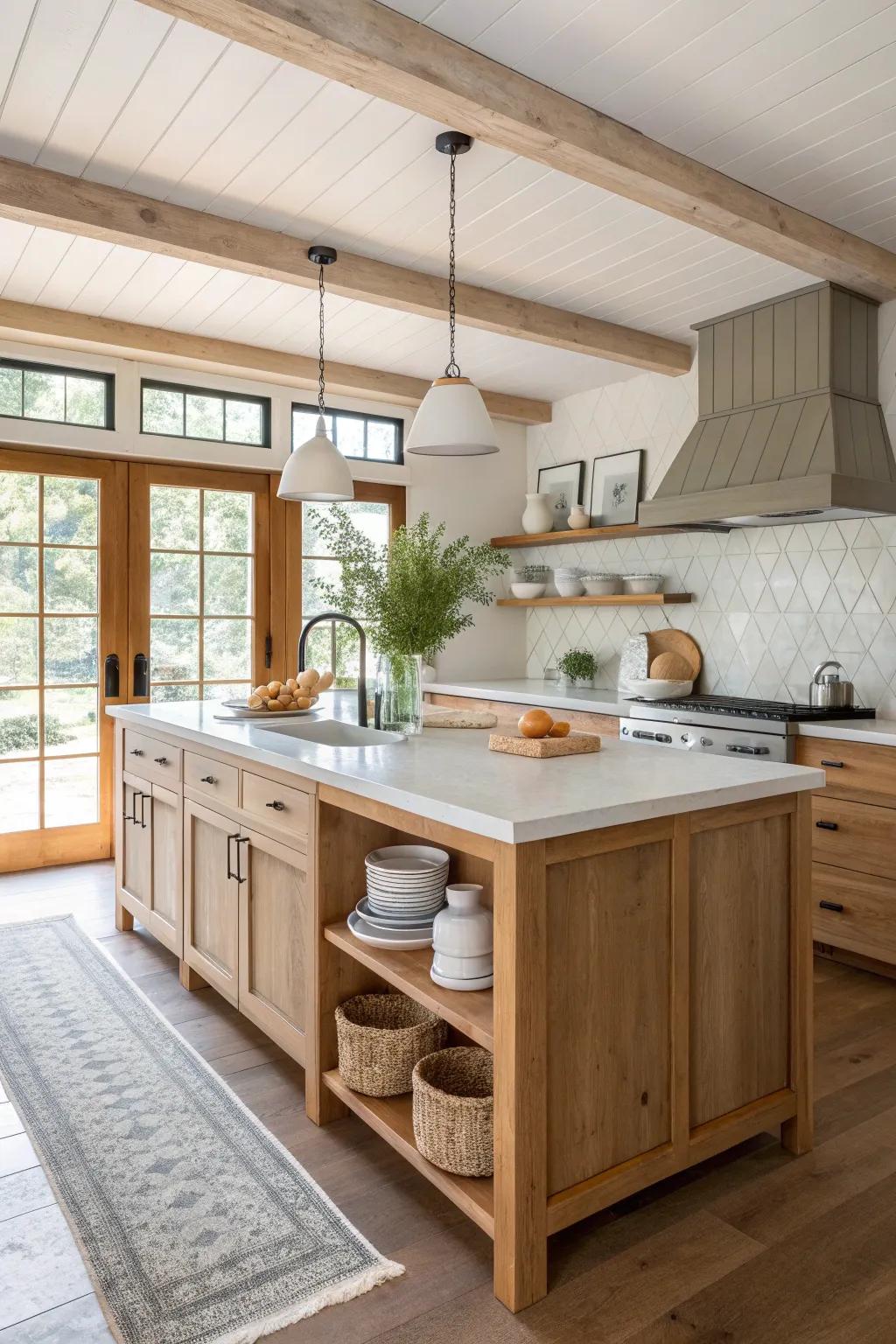 Enhance your kitchen with a versatile island for work and storage.