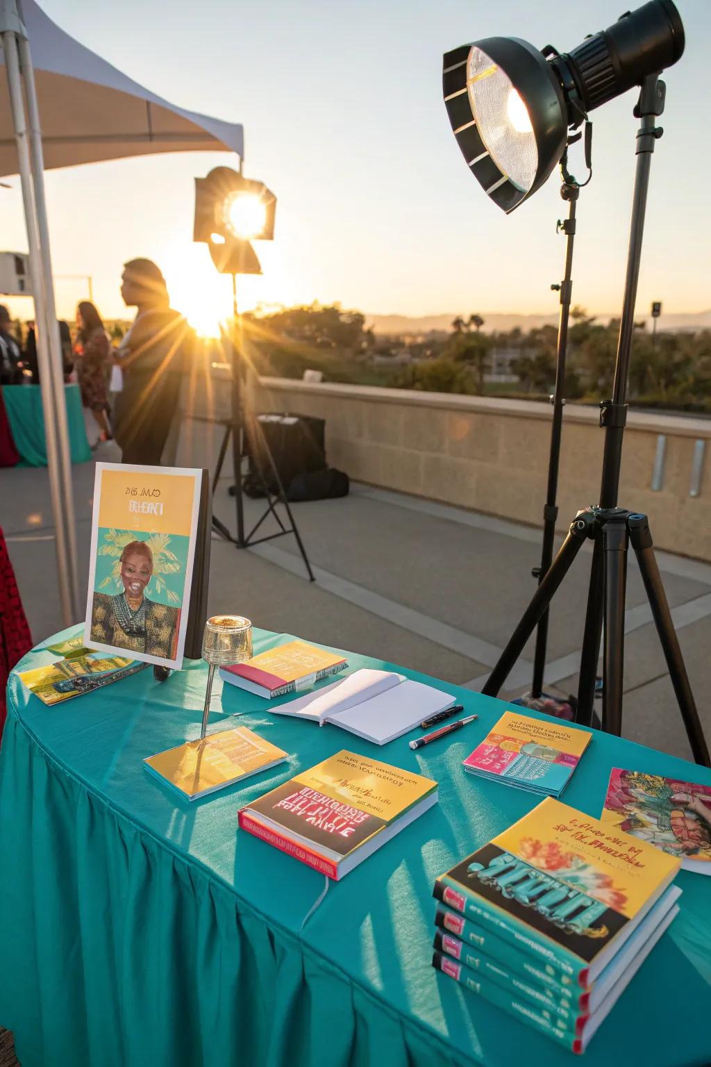 Illuminate your signing space with lighting that draws attention and creates ambiance. 💡 #LightingDesign #BookEvents