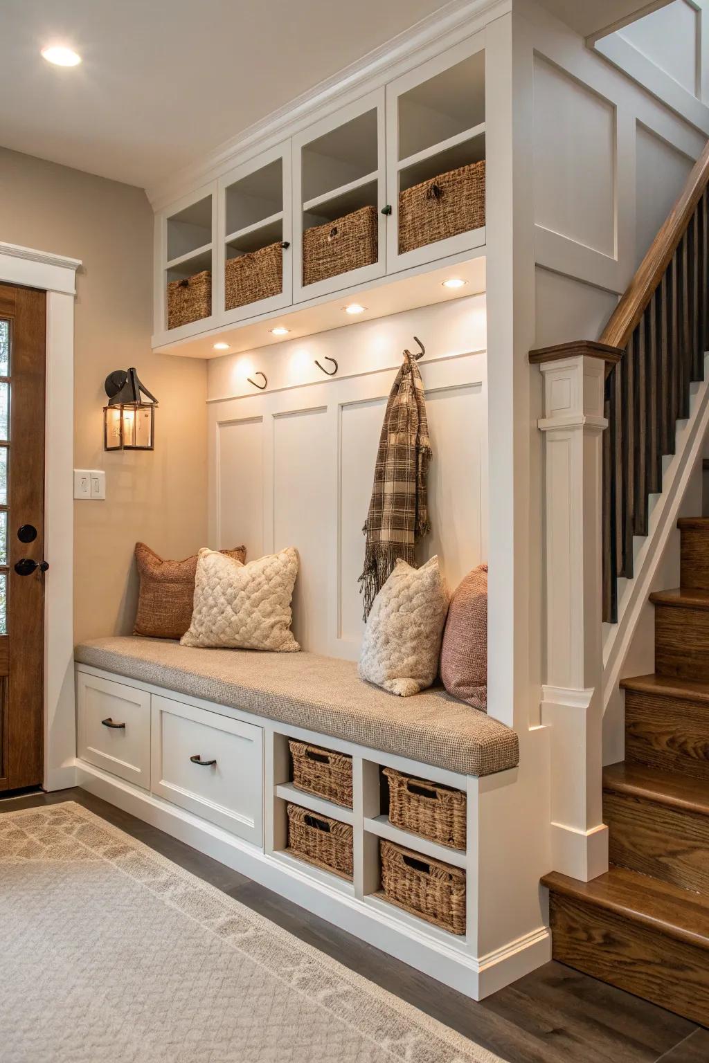 Personalized details make your entryway bench truly one-of-a-kind.