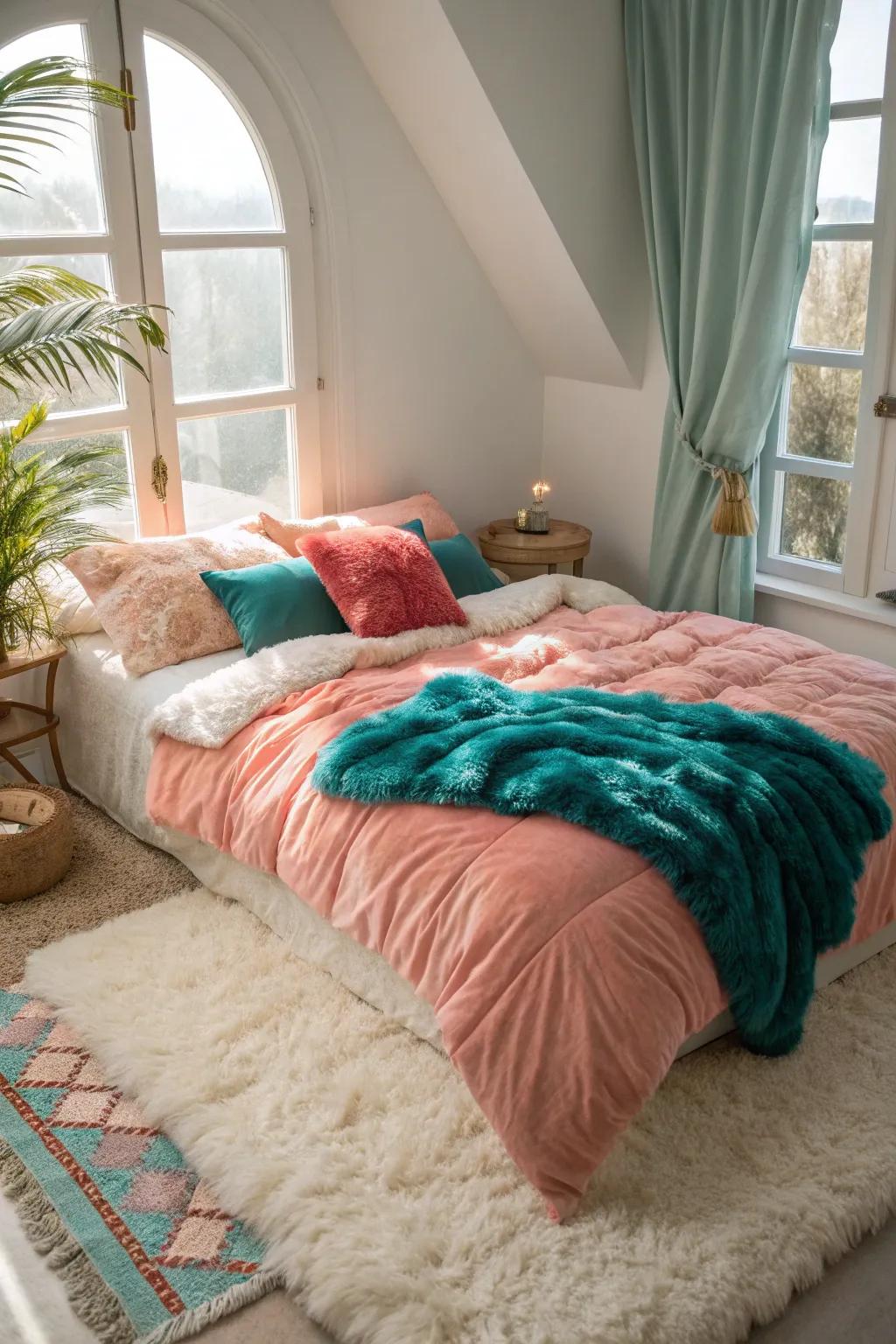 Wrap yourself in comfort with layered textures that echo the softness of clouds.