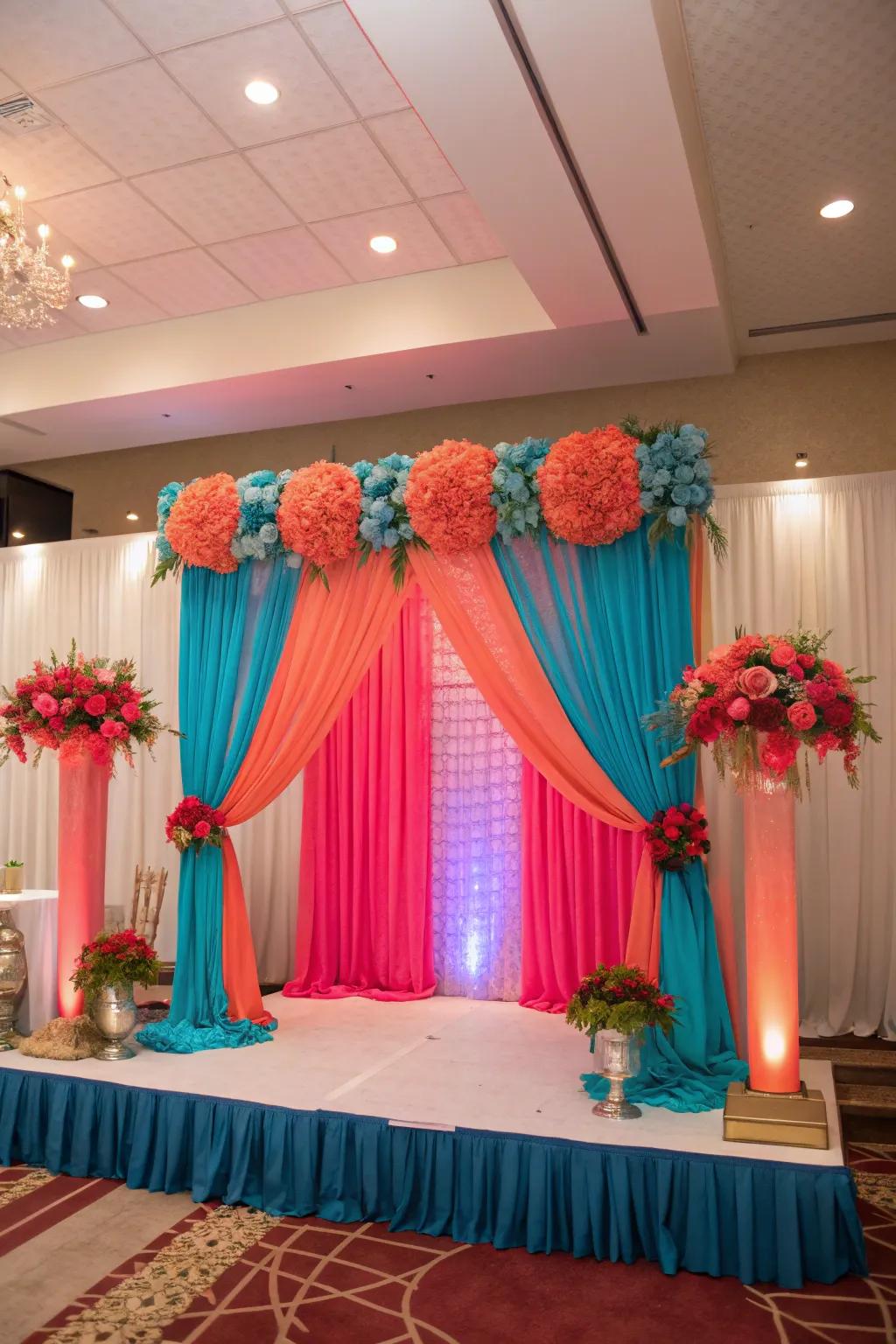 A themed photo booth adds fun and flair, creating memorable moments for your guests. 📸 #PhotoBoothFun #MemorableWedding