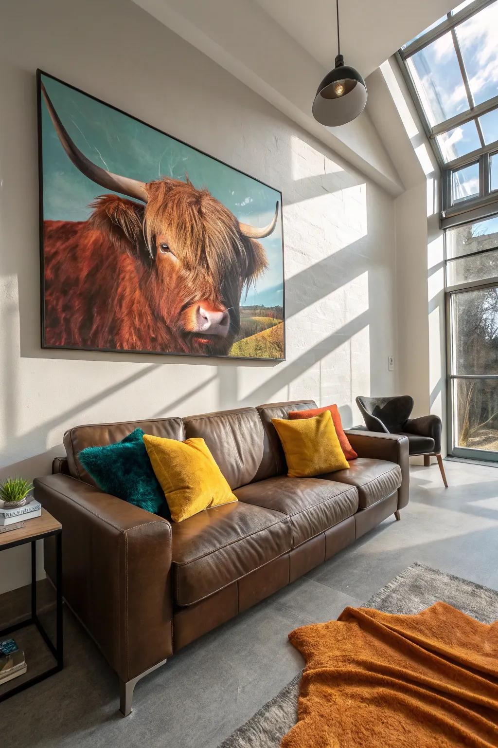 Let your artwork shine in a minimalist setting with clean lines and a clutter-free environment.