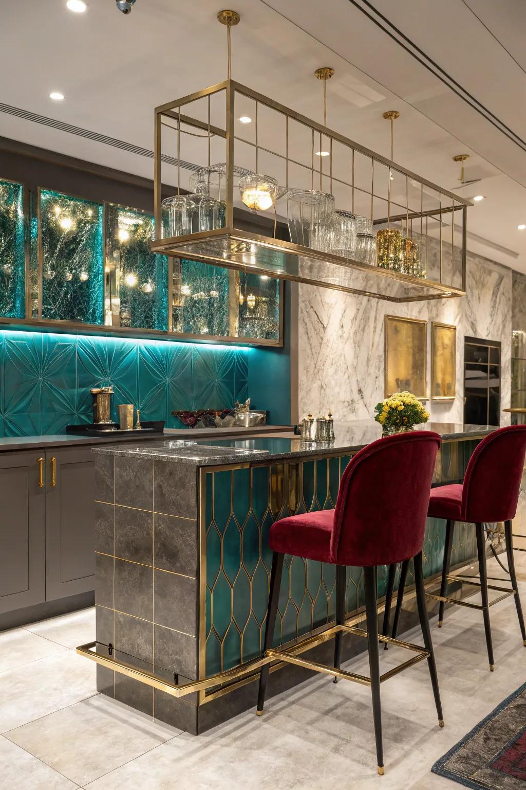 Elevate your kitchen with a luxe bar area that's perfect for entertaining and unwinding. 🍸 #HomeBar #LuxuryLiving #InteriorGoals