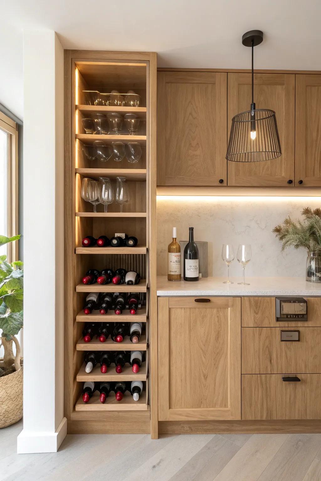 Toast to good taste with a wine storage niche in your kitchen.