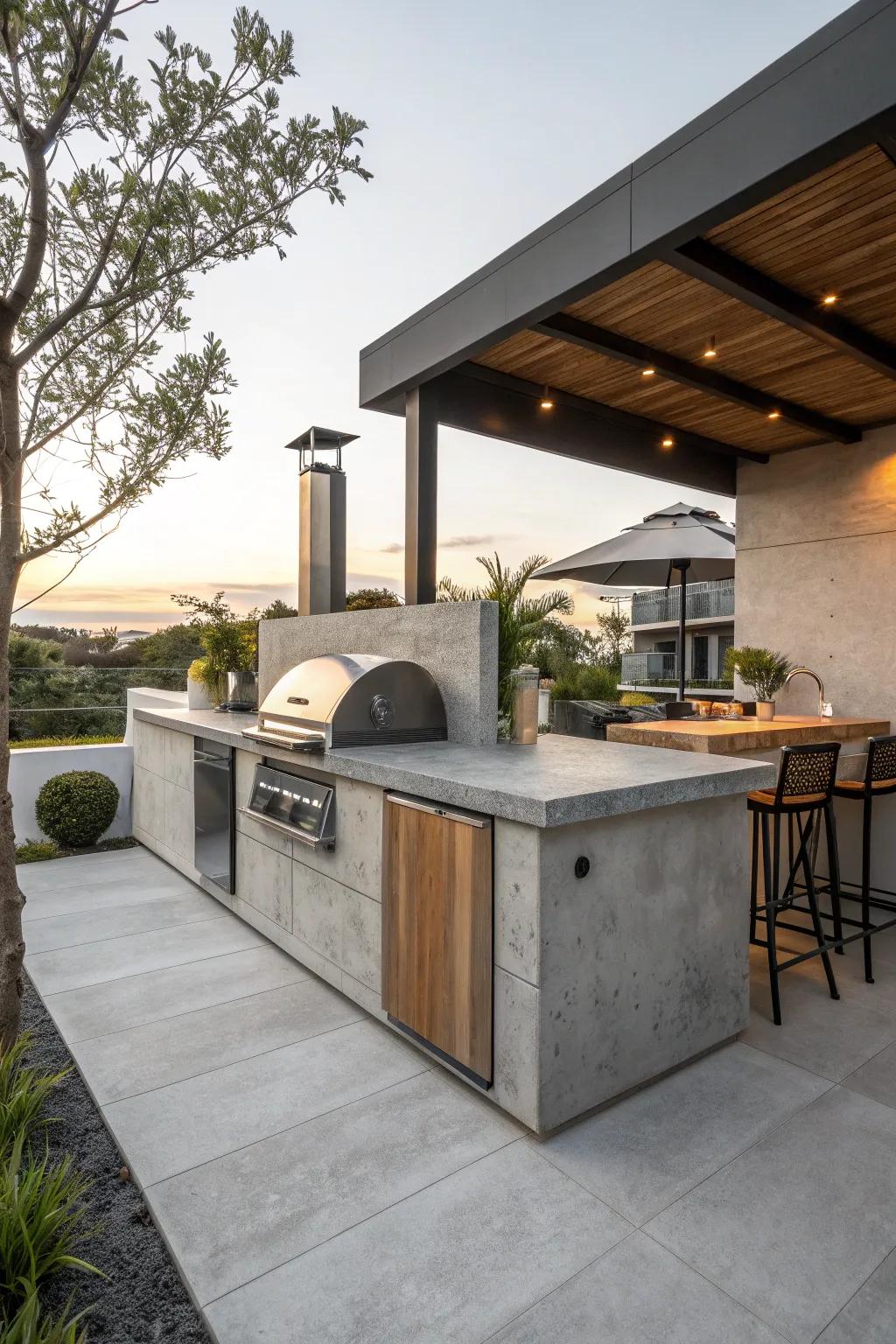 Enhance your outdoor cooking with dedicated concrete stations for effortless meal prep. 🔥 #CookingStations #OutdoorEfficiency