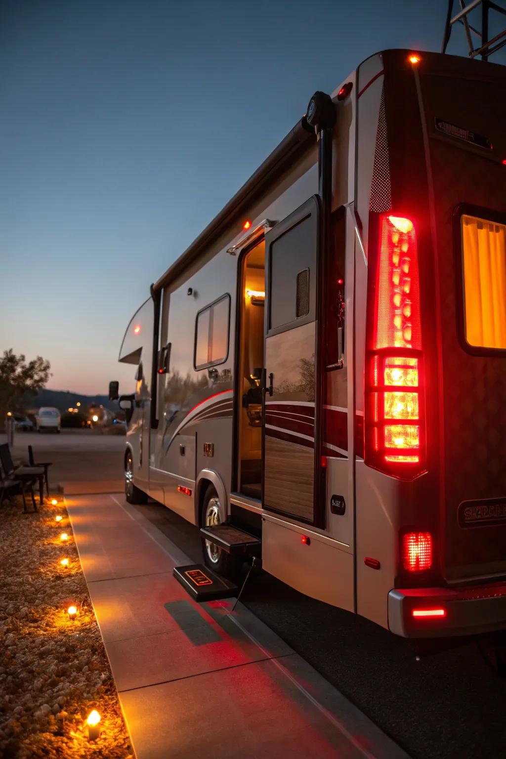 Stay safe and stylish with upgraded LED tail lights for your RV.
