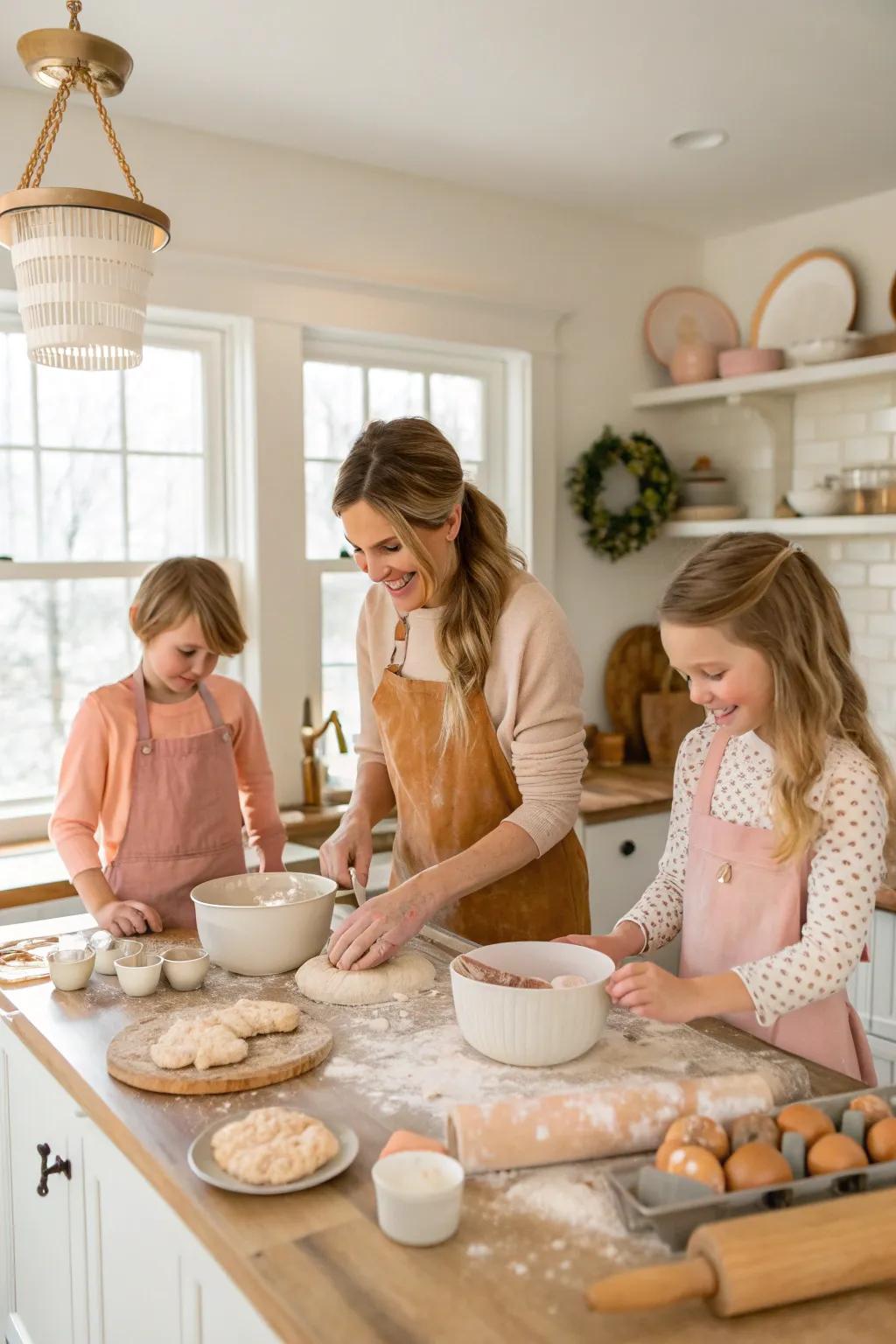 Fill your home with warmth and sweetness during a family baking day. 🍪❤️ #BakingTogether #SweetMoments #FamilyBaking