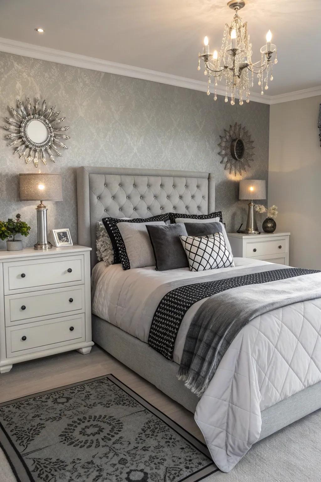 Monochrome elegance brings sophistication and style to any teen room. #MonochromeDesign #ChicInteriors