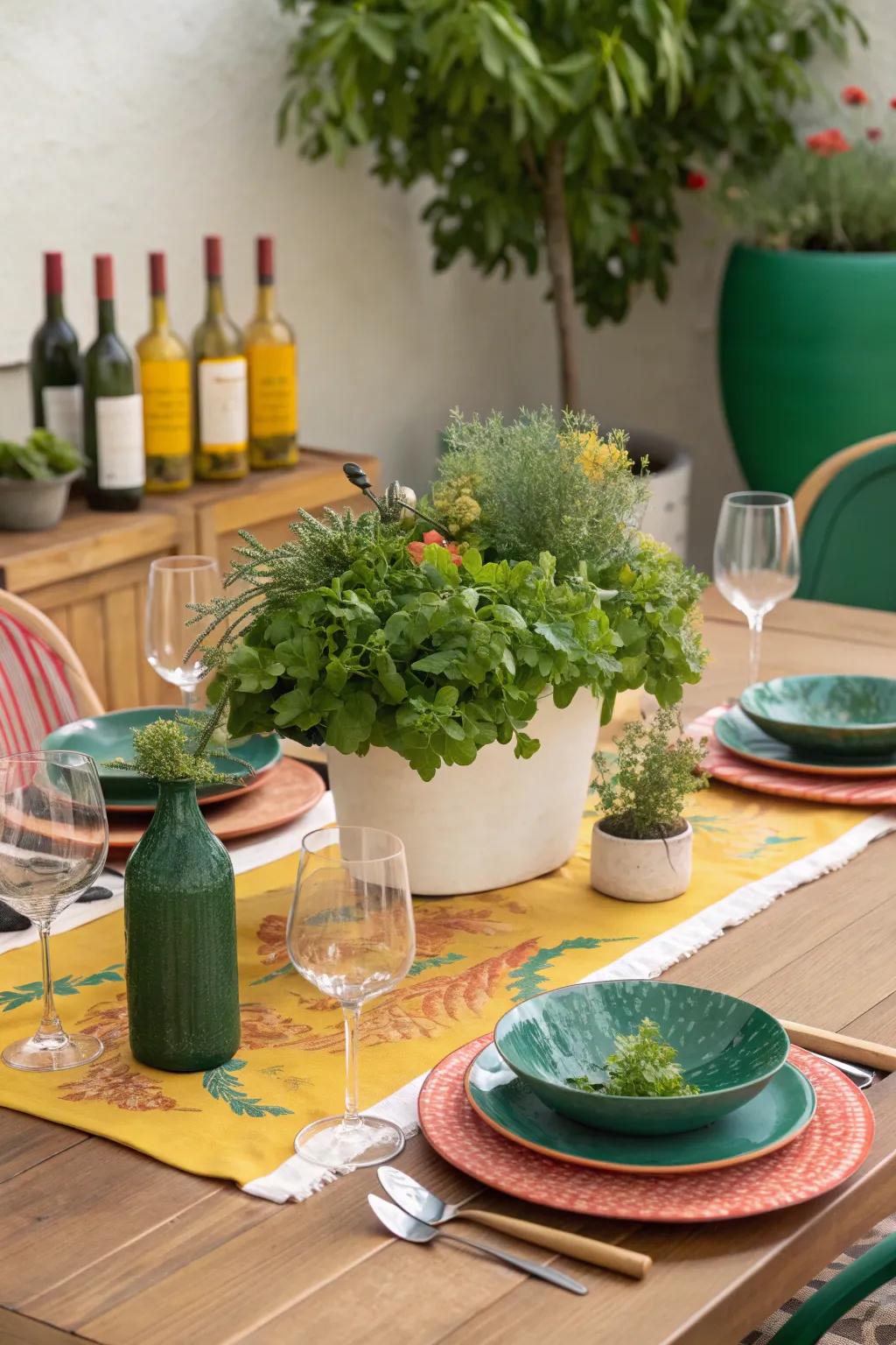 Fresh greenery adds unexpected freshness to your table.