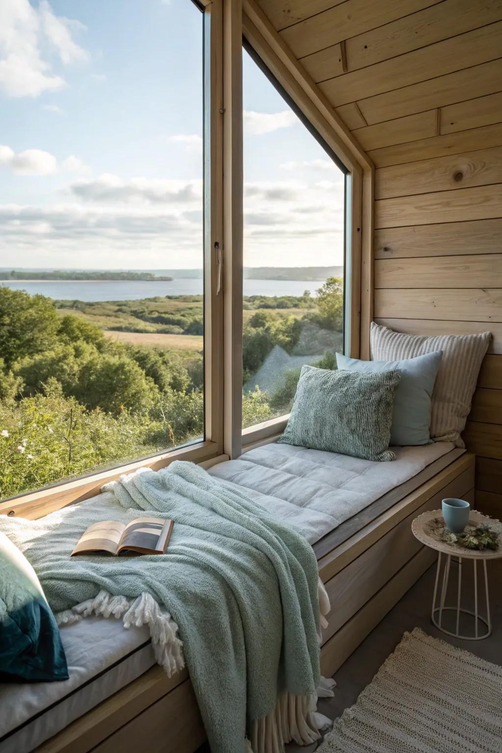 Capture serenity by designing your nook to embrace a breathtaking view. 🌄 #RoomWithAView #NookGoals