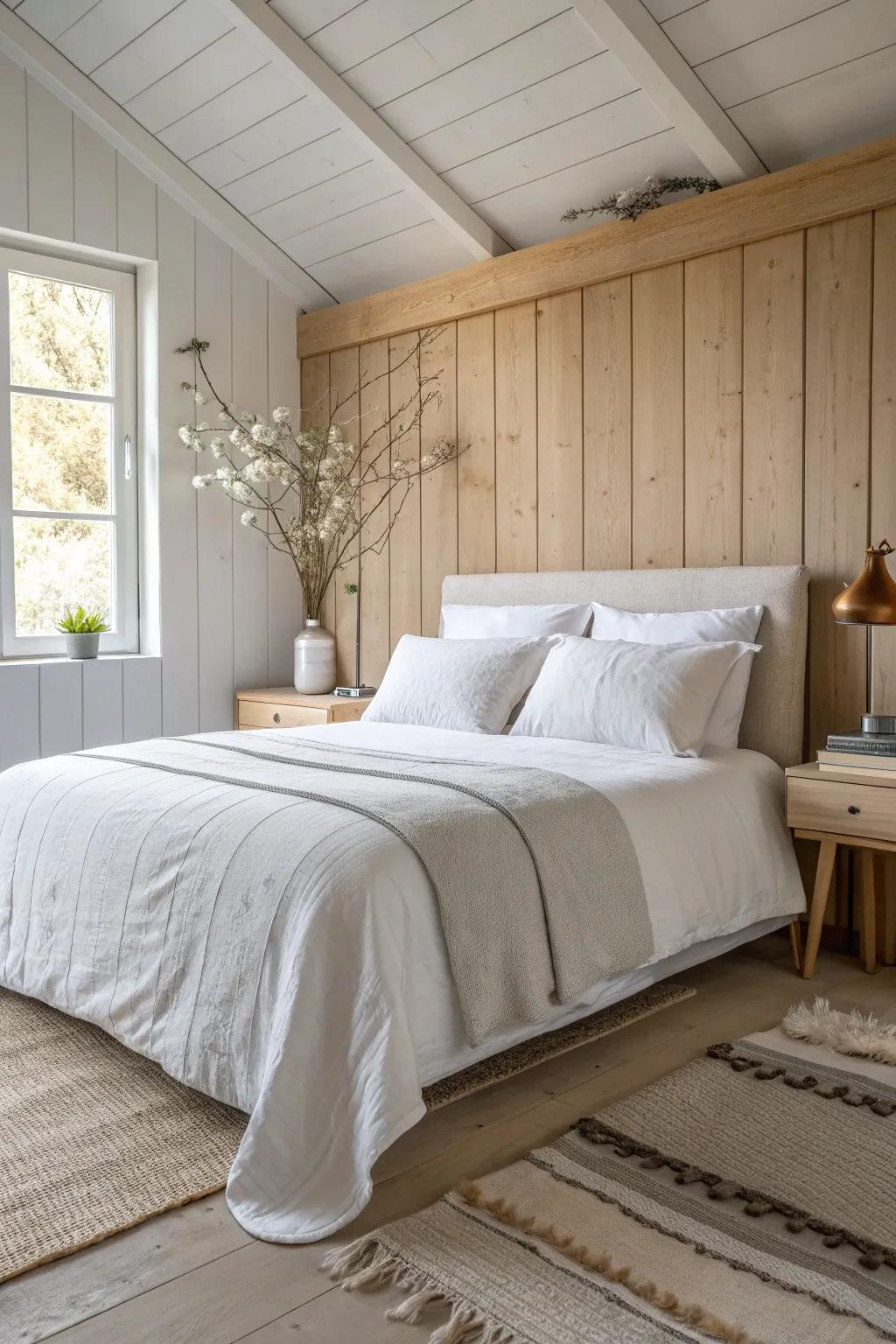 Achieve a pristine, hotel-like atmosphere with an all-white bedspread that exudes elegance.