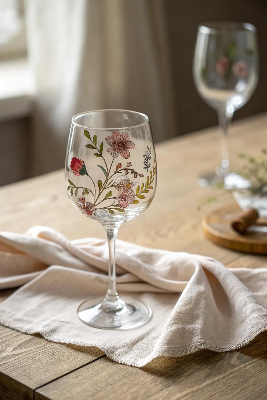 Embrace artistry with hand-painted wine glasses that are as unique as the celebration itself. 🎨 #ArtisticTouch #UniqueDesign