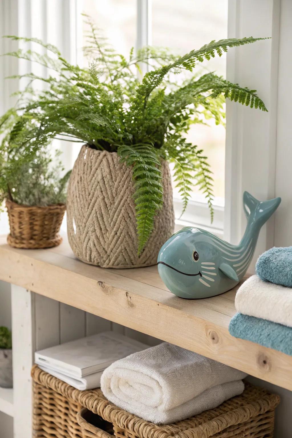 Dive into style with whale planters that bring a fresh touch to your space. 🐋 #BathroomDecor #GreenLiving