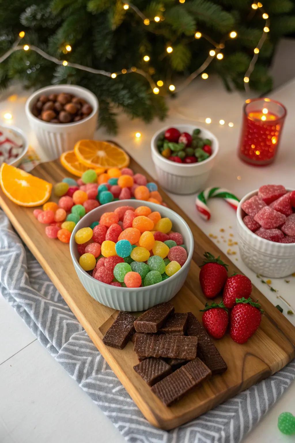 Turn your table into a candy wonderland that delights guests of all ages. #Candyland #SweetHoliday