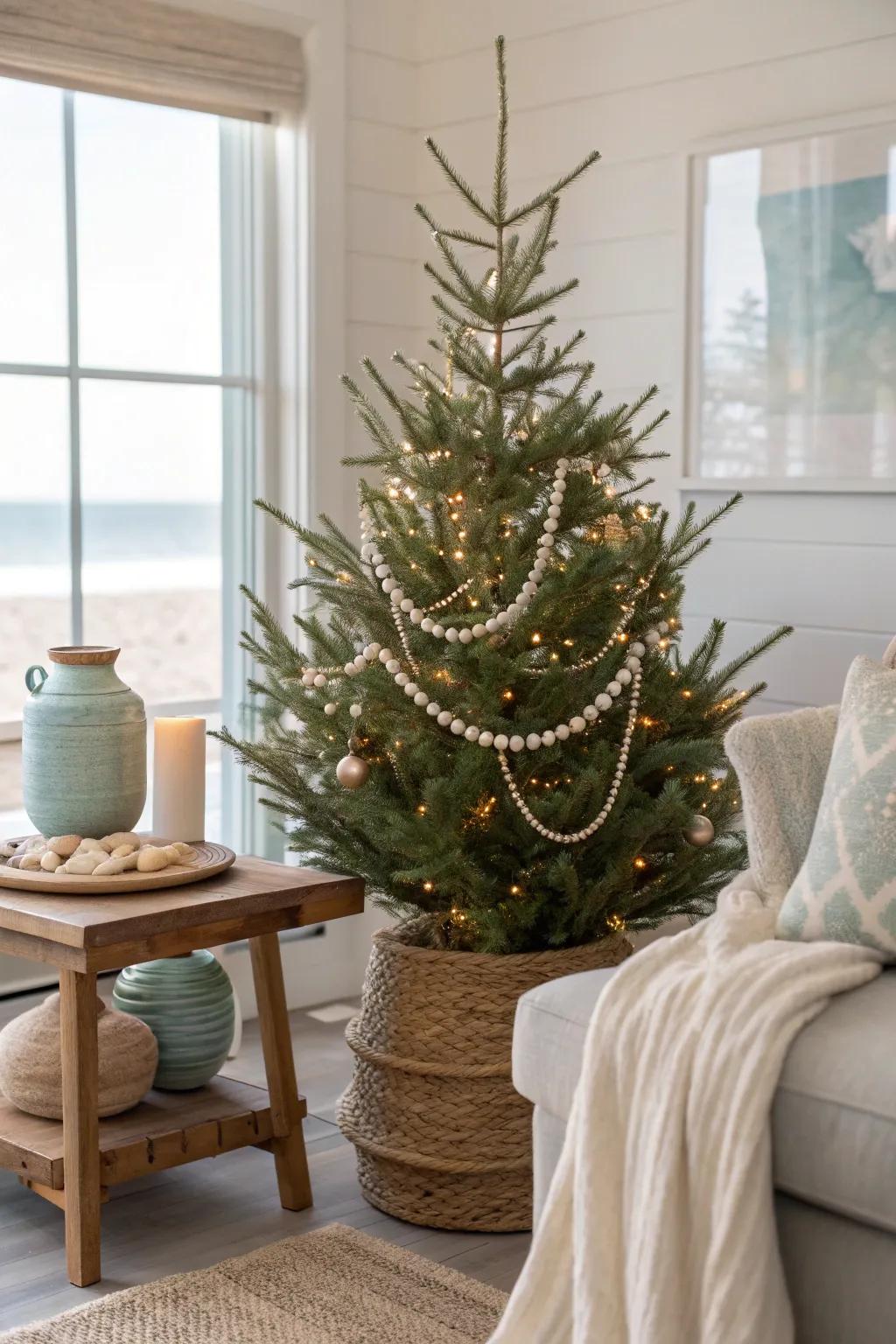 Pearls add an elegant touch, resembling ocean treasures. 🌊 #CoastalElegance #ChristmasDecor