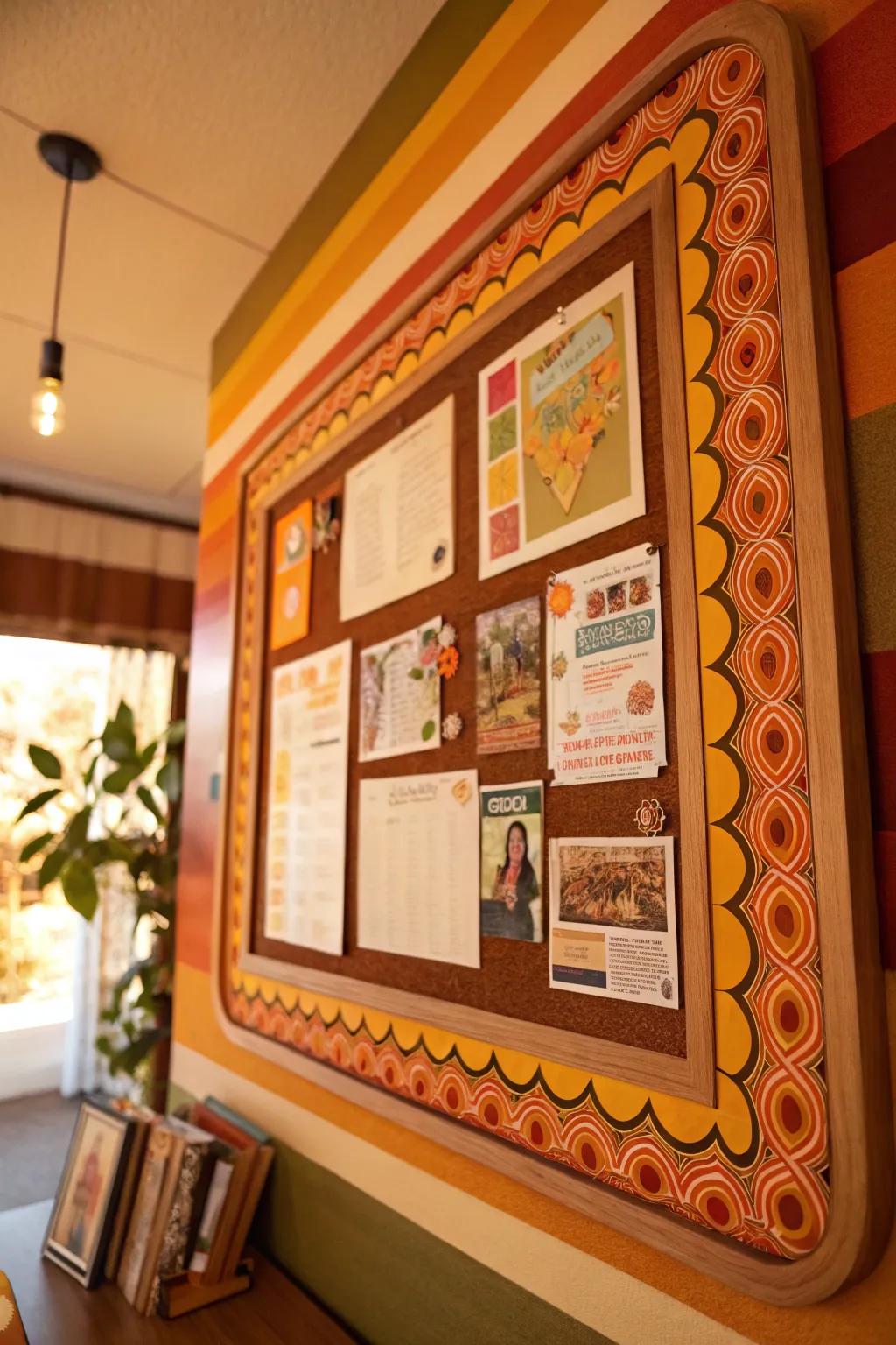 Frame your creativity with bold borders that make your bulletin board pop. 🖼️ #DecorDetails #RetroVibes