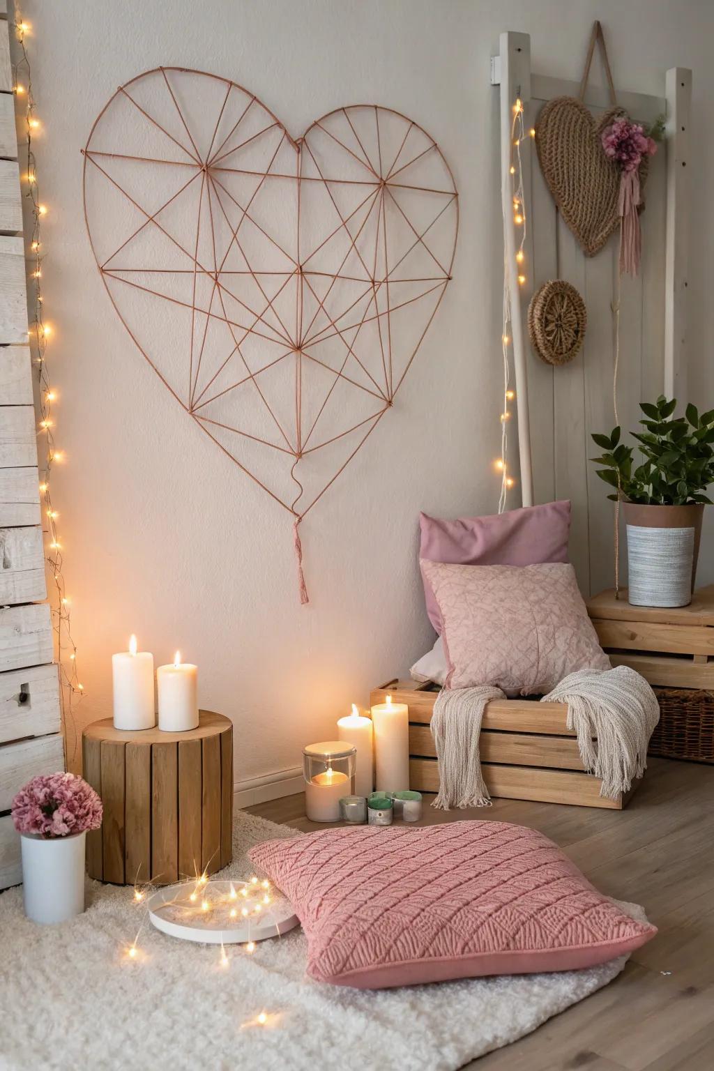 String art speaks the language of love with every intricate line.