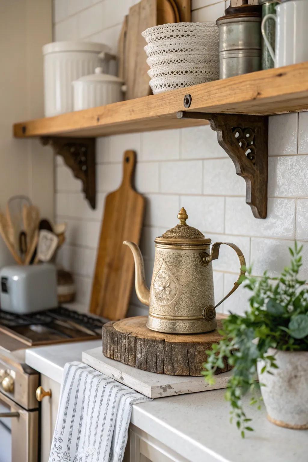 Blend the old with the new for a kitchen corner full of character and charm.