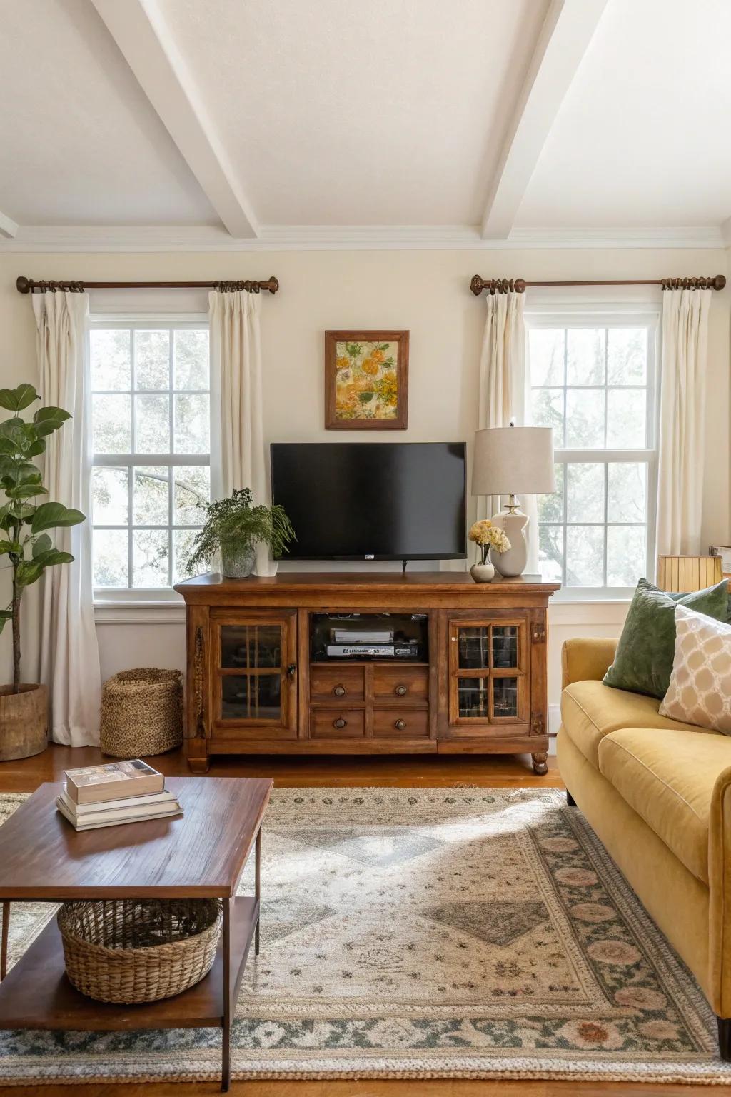 Add character to your home with a vintage-inspired TV setup that's full of charm.