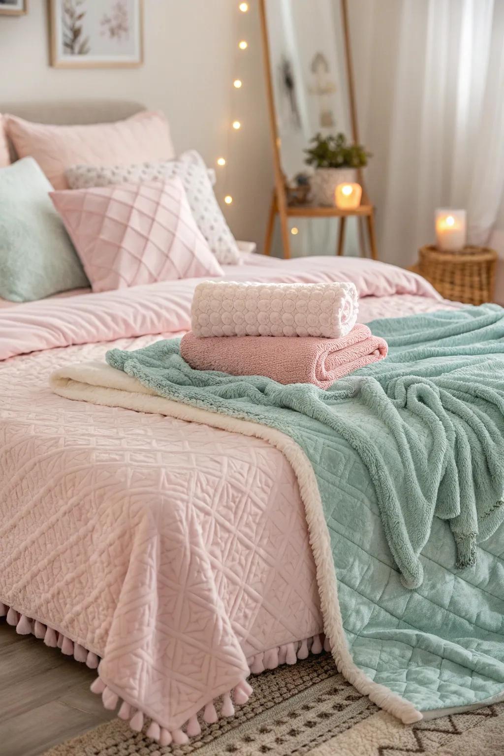 Step into a dreamy world where soft hues and plush textures reign. 🌸 #SoftGirlAesthetic #DreamyDecor