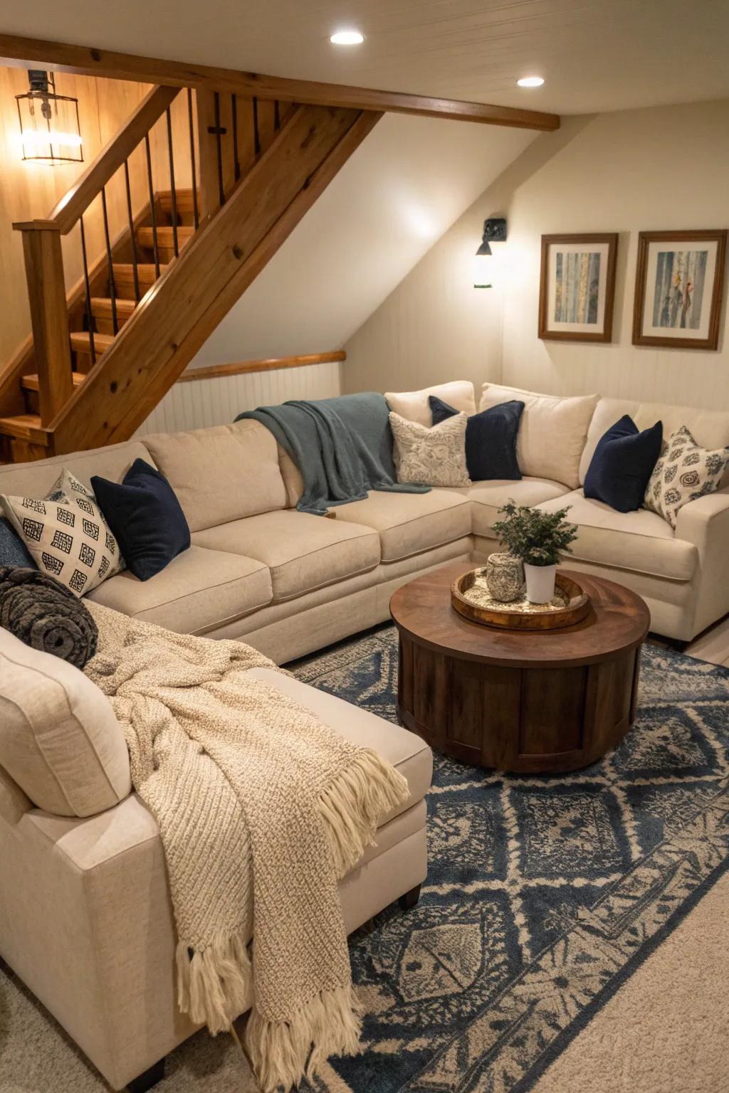 Double your seating options with two compact sectionals.