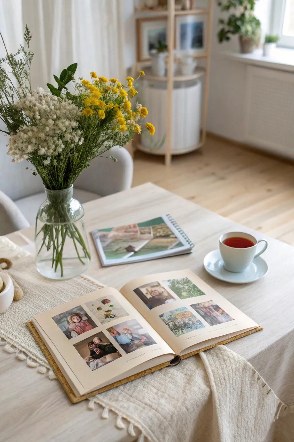 Craft a beautiful family scrapbook filled with cherished memories.