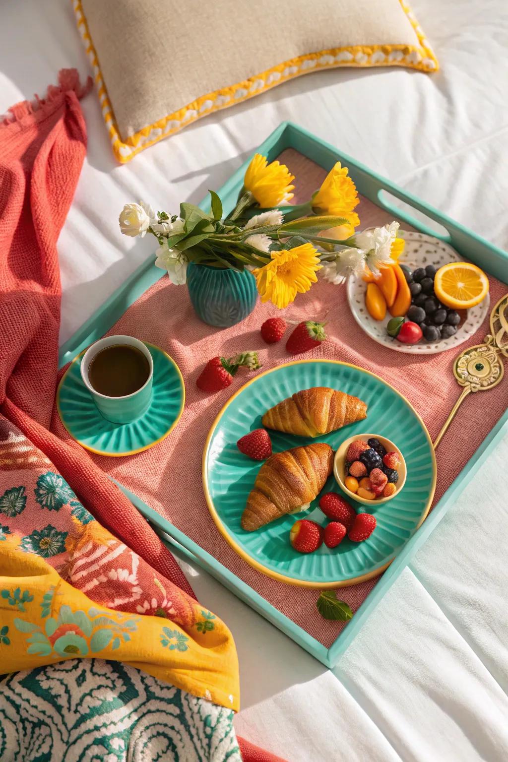 Surprise breakfast in bed is the perfect way to start Mother's Day.