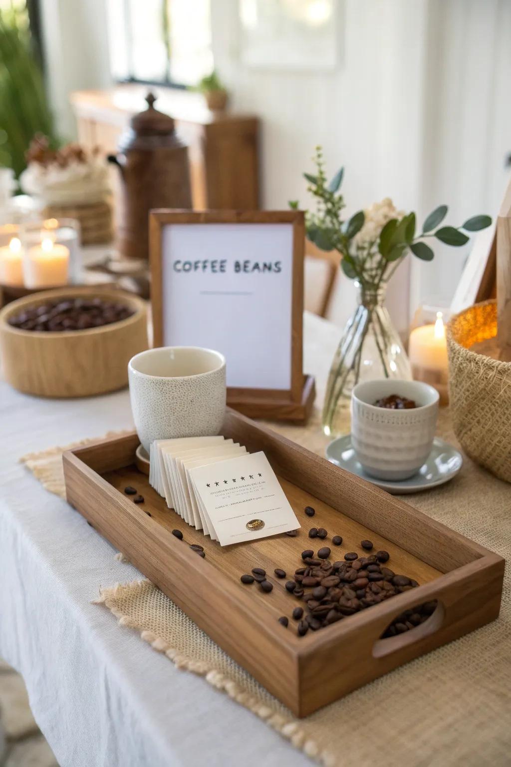 Educational touches enrich the coffee bar experience for guests. 🌍 #CoffeeKnowledge #PartyIdeas #BaristaLife