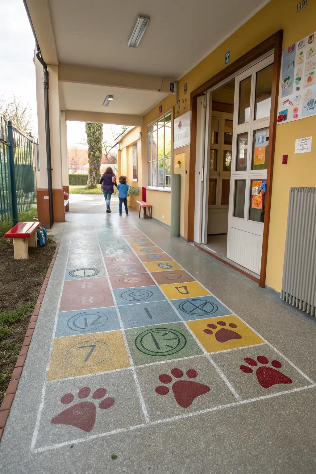 Interactive floors invite kids to hop, skip, and jump their way into a day of fun and learning.