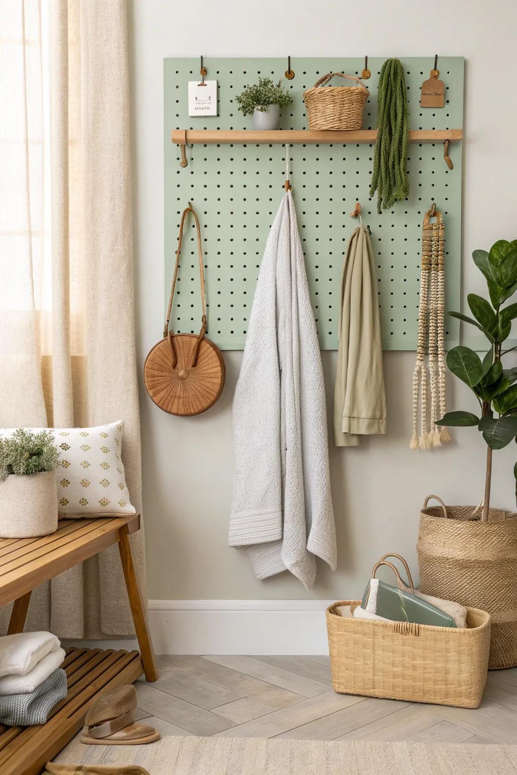 Unleash your creativity with versatile pegboard storage solutions.