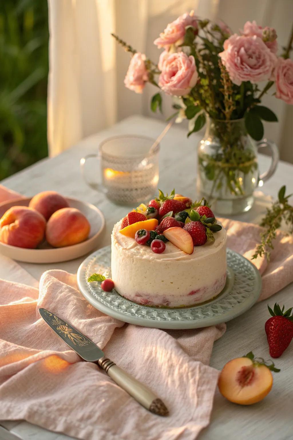 Fruit toppings add natural sweetness and color to your cake.