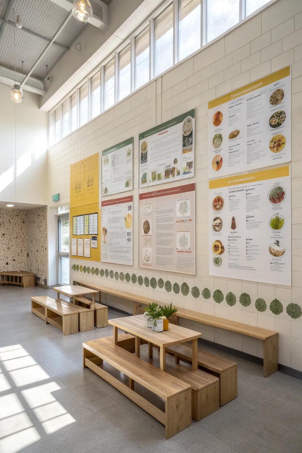 Blend learning with decor through educational wall displays.