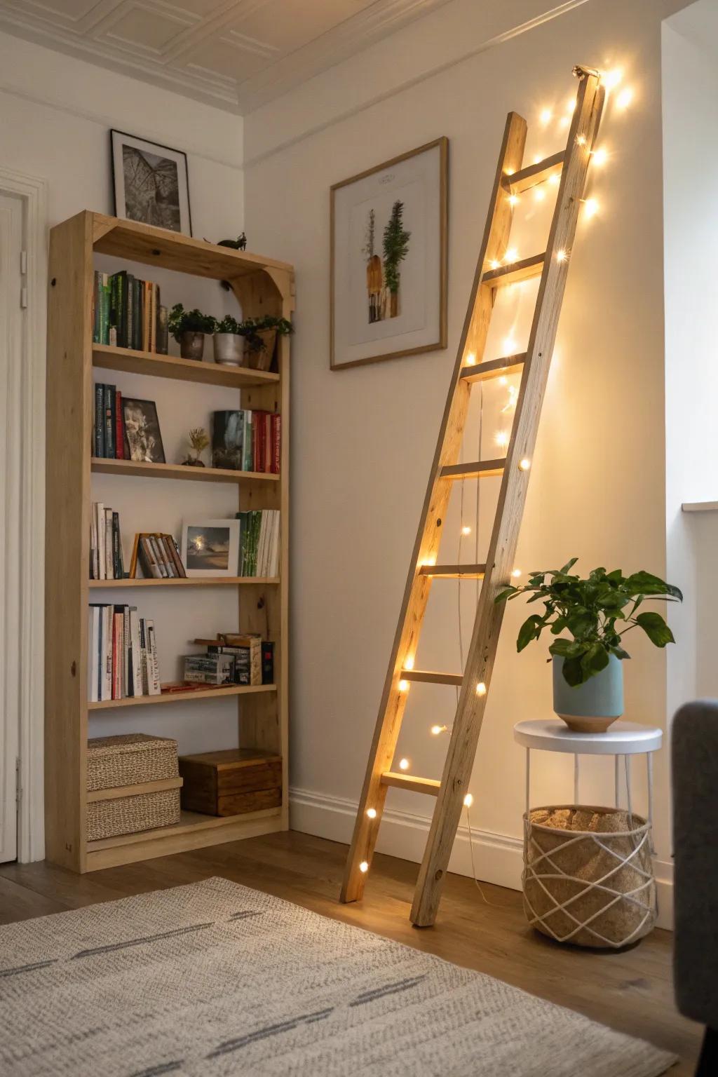 Add charm and character to your book collection with beautifully lit library ladders.