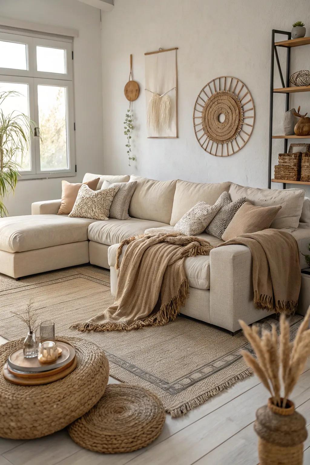 Low-profile sectionals add a modern touch without overwhelming the room. #ModernLiving #SectionalDesign