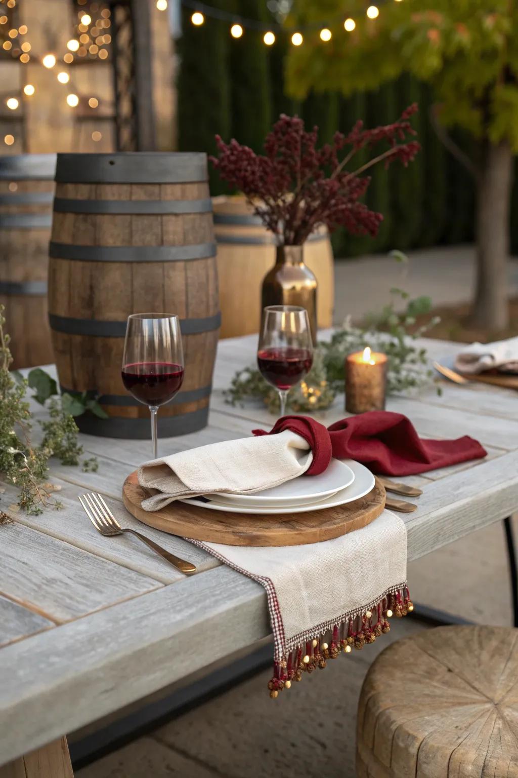 Layered textures create a cozy and inviting atmosphere.